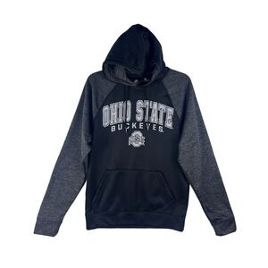 Colosseum Ohio State Buckeyes Men Small Hoodie Black Gray Raglan Fleece Pullover